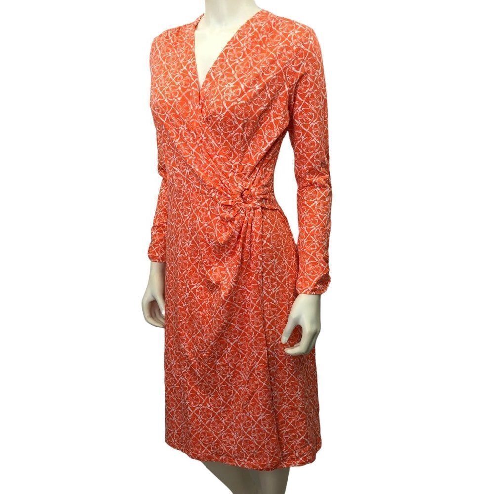 PENDLETON‎  FAUX WRAP LONG SLEEVES midi DRESS SZ SM